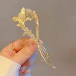 Butterfly Spark Zircon Flower Hairpin