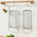 Space-Saving Over-Sink Mesh Strainer Rack