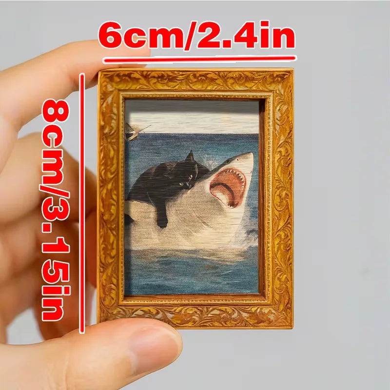 Cat vs Shark Fridge Magnet - Image 4