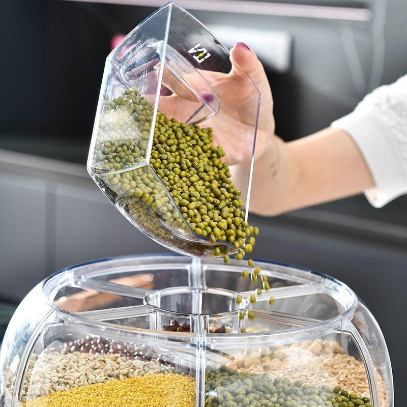 Rotating Grain Organizing Food Dispenser