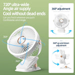 Multi-Angle Outdoor Clip-On Rechargeable Cooling Fan