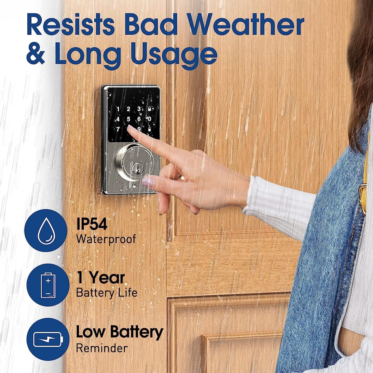 Touchscreen Keyless Smart Shield Entry Door Lock