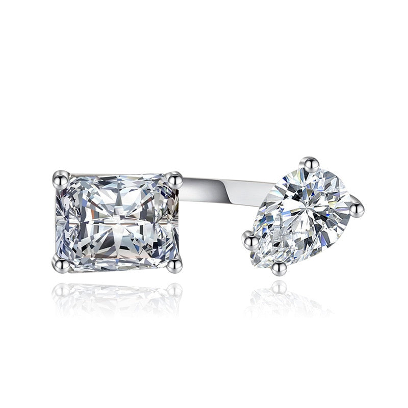 Water Drop Zircon Chic Adjustable Ring - Image 13