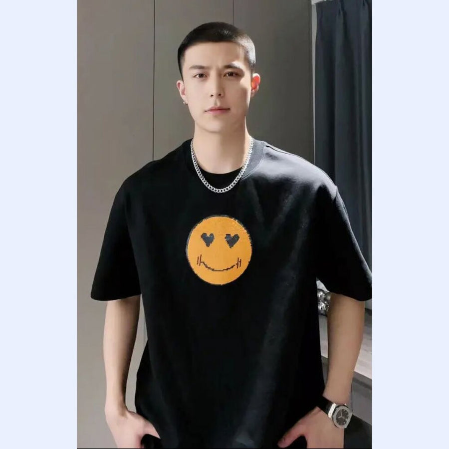 Mood Swing Smiley Face Sequin Changing Unisex T-Shirt - Image 2