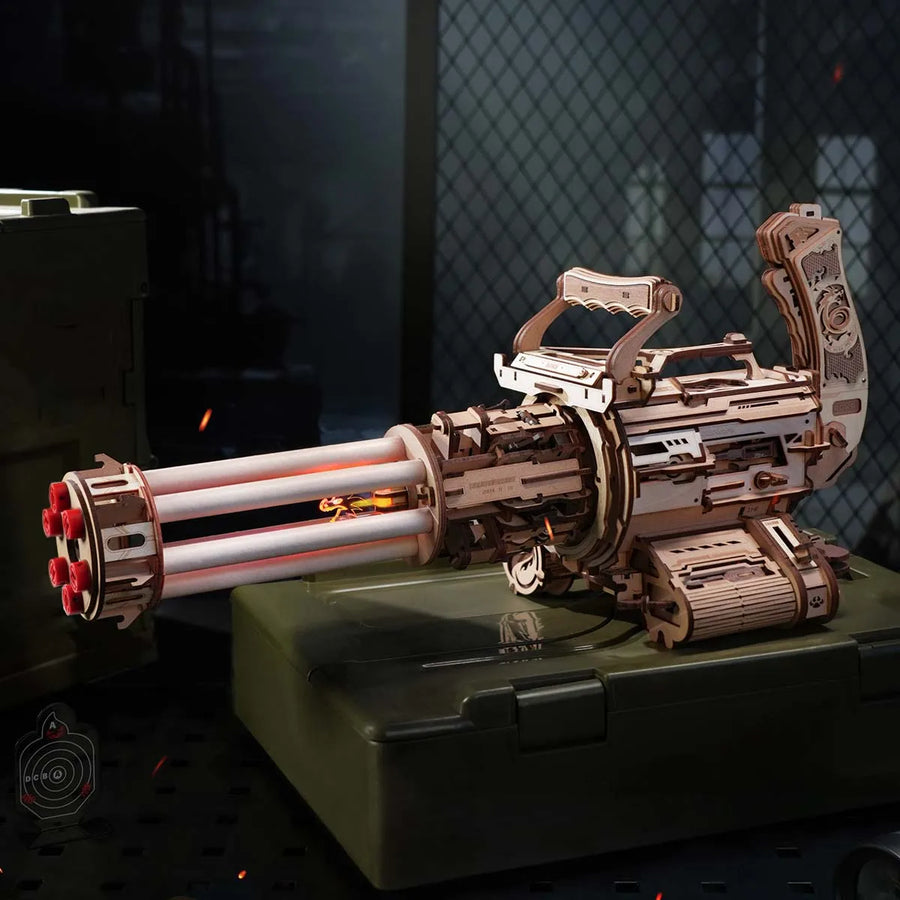3D Puzzle Wood Rapid Fire Launcher Toy Gun - Image 4