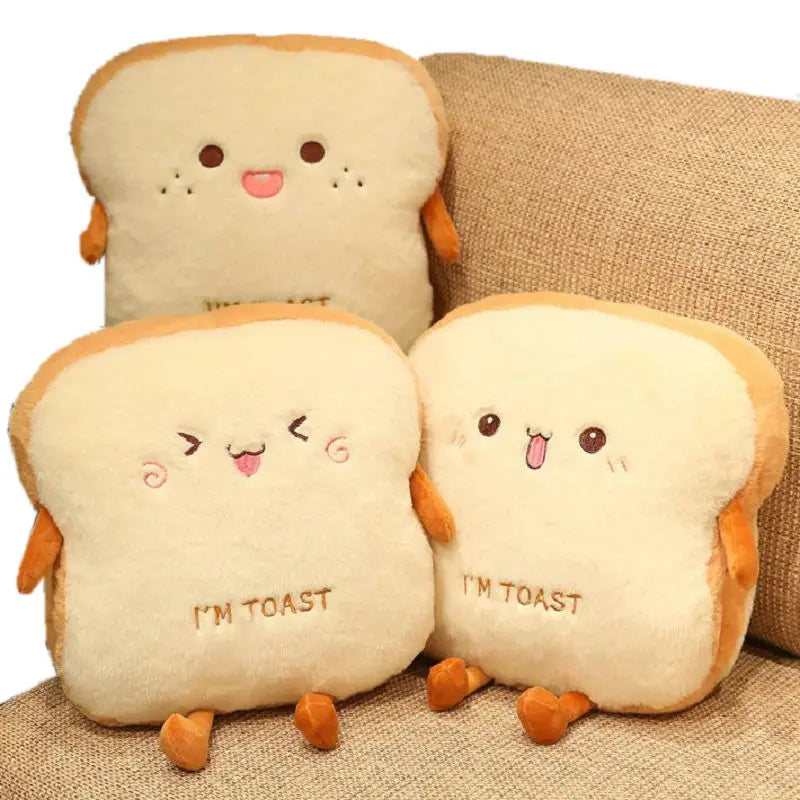 Plush Toast Bread Ultra Soft Hand Warmer Pillow