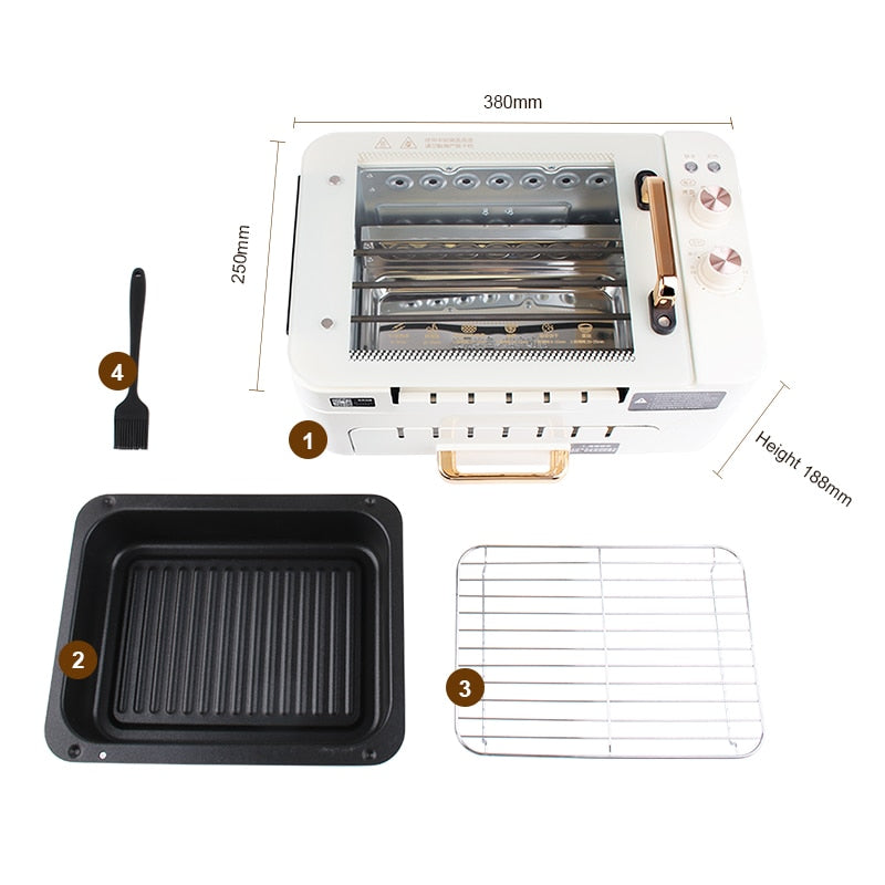 Smokeless Automatic Rotating Electric Oven Grill - Image 5
