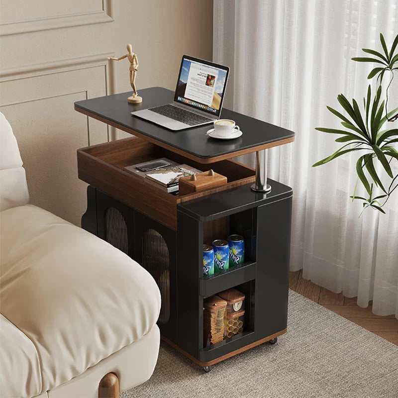 Vintage Style Lift-Top Hidden Storage Coffee Work Table - Image 2