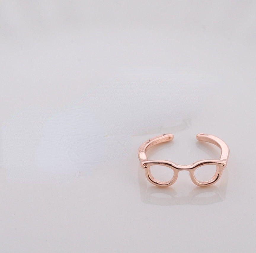 Minimalist Unique Mini Glasses Ring - Image 5