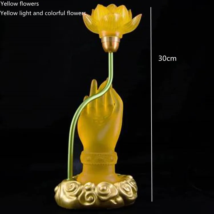 Sacred Lotus Hand Crystal Lamp - Image 13