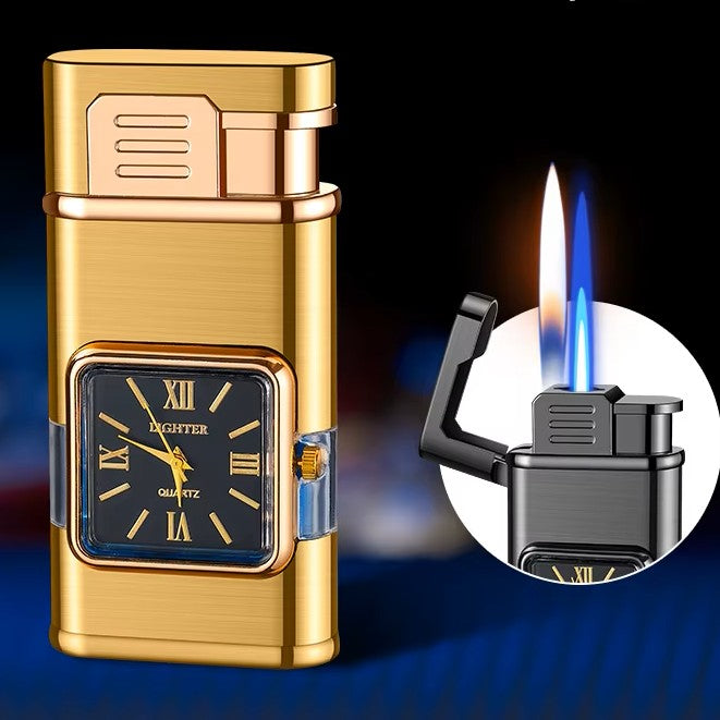 Dual Flame Built-in Watch Butane Gas Lighter - Image 10