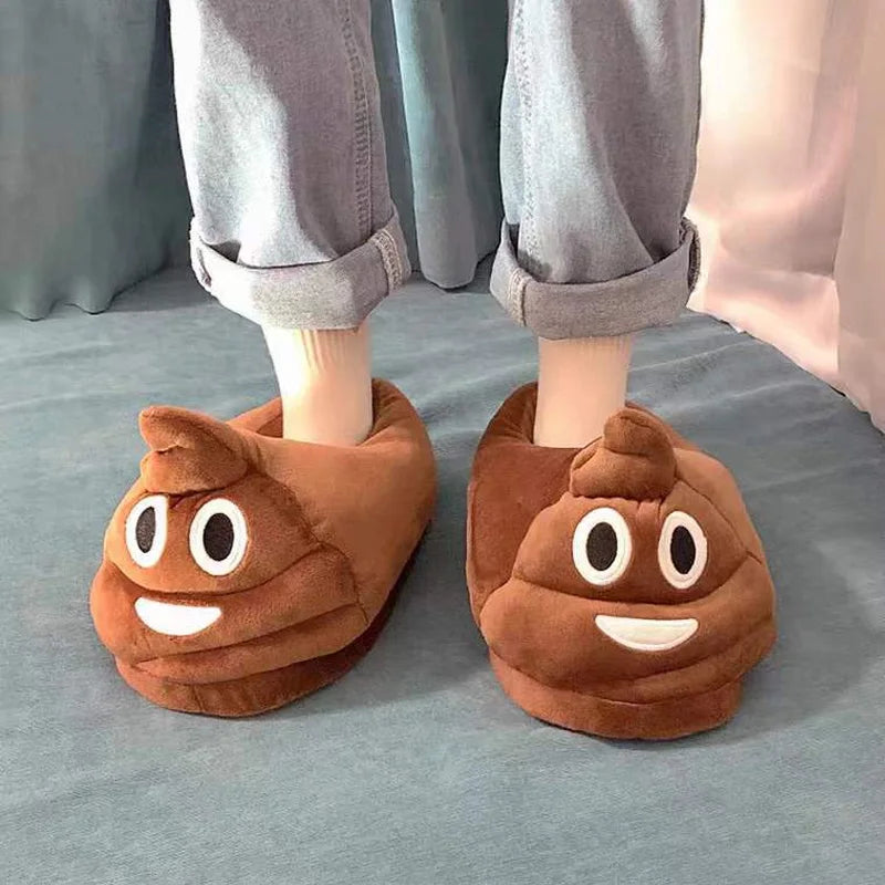 Funny Poop Warm Plush Slippers - Image 0