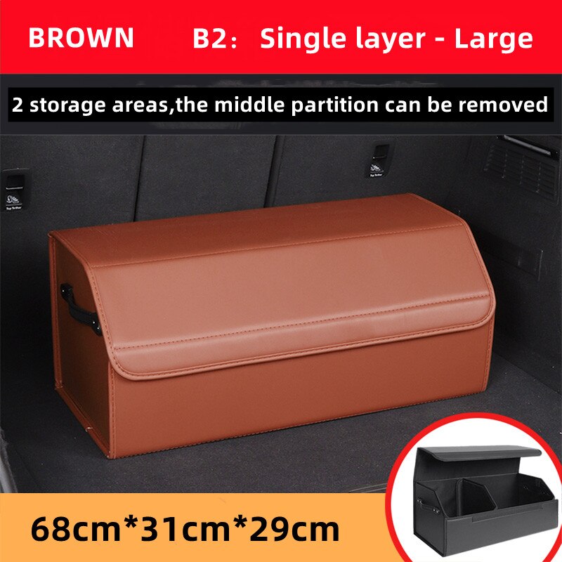 Car Guru Leather Large Capacity Trunk Organizer Box - Image 6