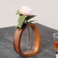 Oval Wood Frame Single Stem Vase - Image 3