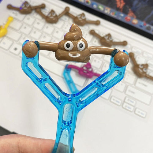 Elastic Poop Emoji Slingshot Toy - Image 0