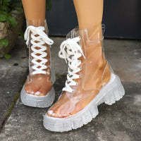 Crystal Clear Platform Rain Boots - Image 4
