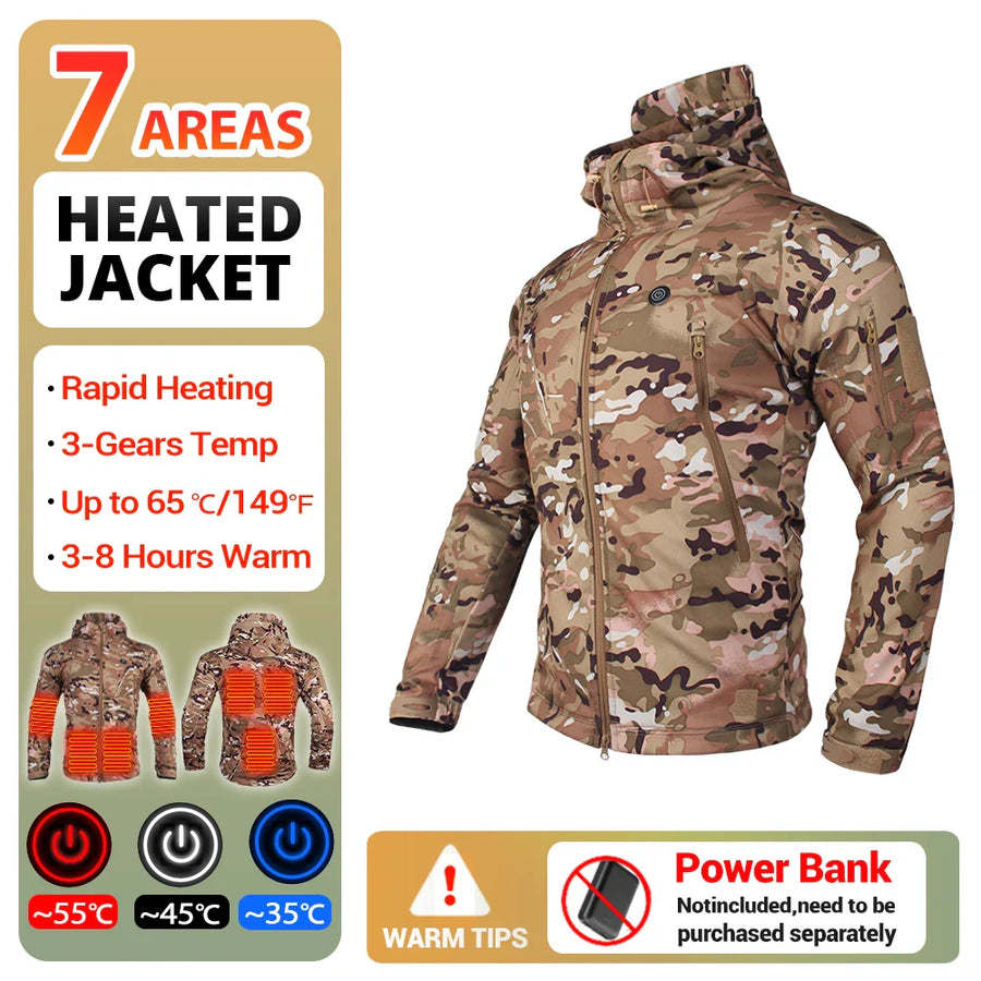 Hooded Heated Winter Camping Jacket - Image 11