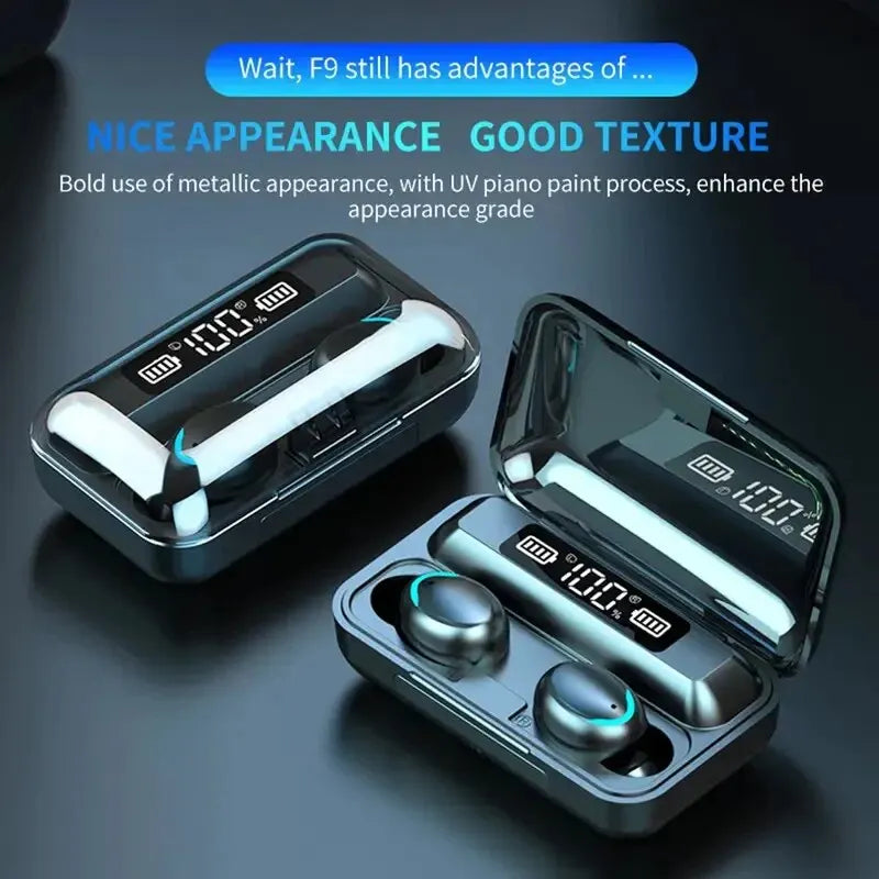 Digital Display Wireless Bluetooth Waterproof Earbuds