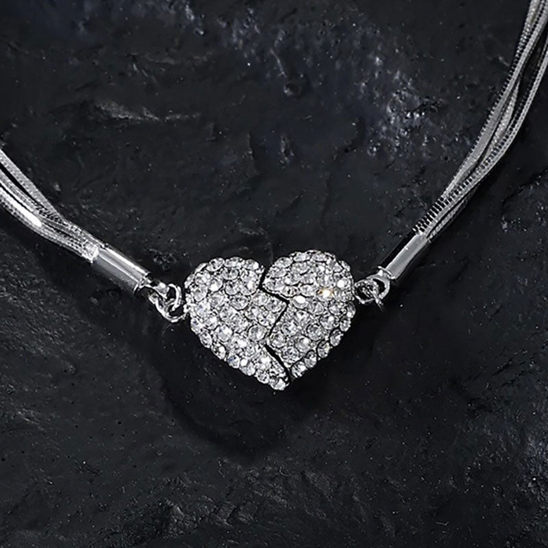 Ice Love Magnetic Zircon Heart Necklace - Image 0