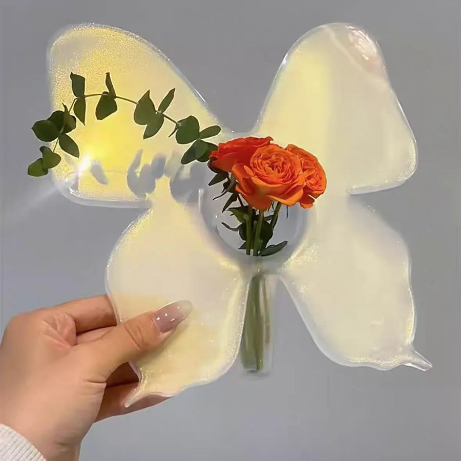 Artistic Butterfly Clear Flower Vase - Image 8
