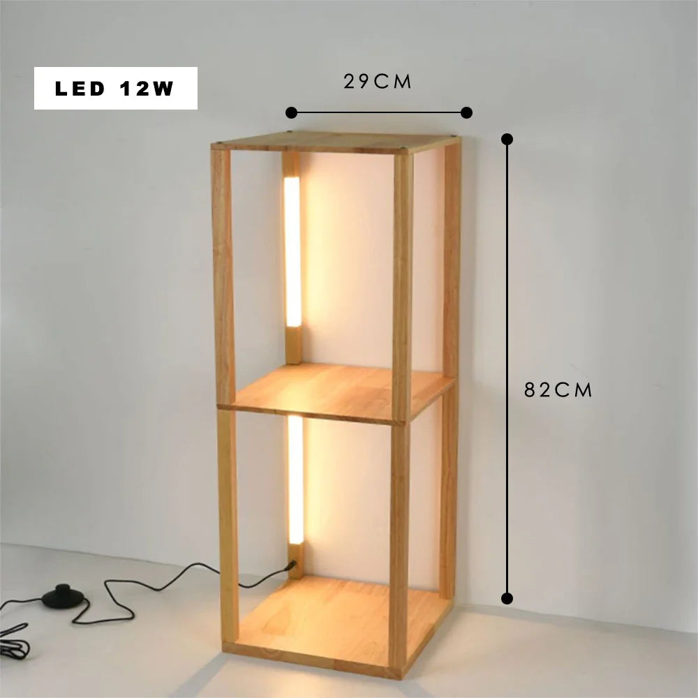 Elegant Wooden LED Light Nordic Shelf