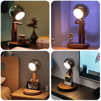 Lunar Robot Astronaut Wooden Table Lamp - Image 7