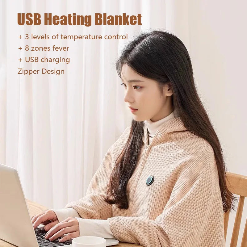 Rechargeable USB Winter Travel Heating Blanket