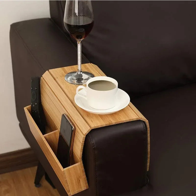 Minimalist Bamboo Sofa Armrest Organizer - Image 3