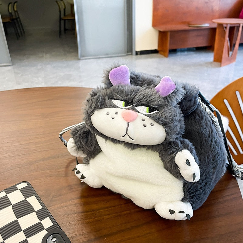 Bored Plush Cat Shoulder Bag