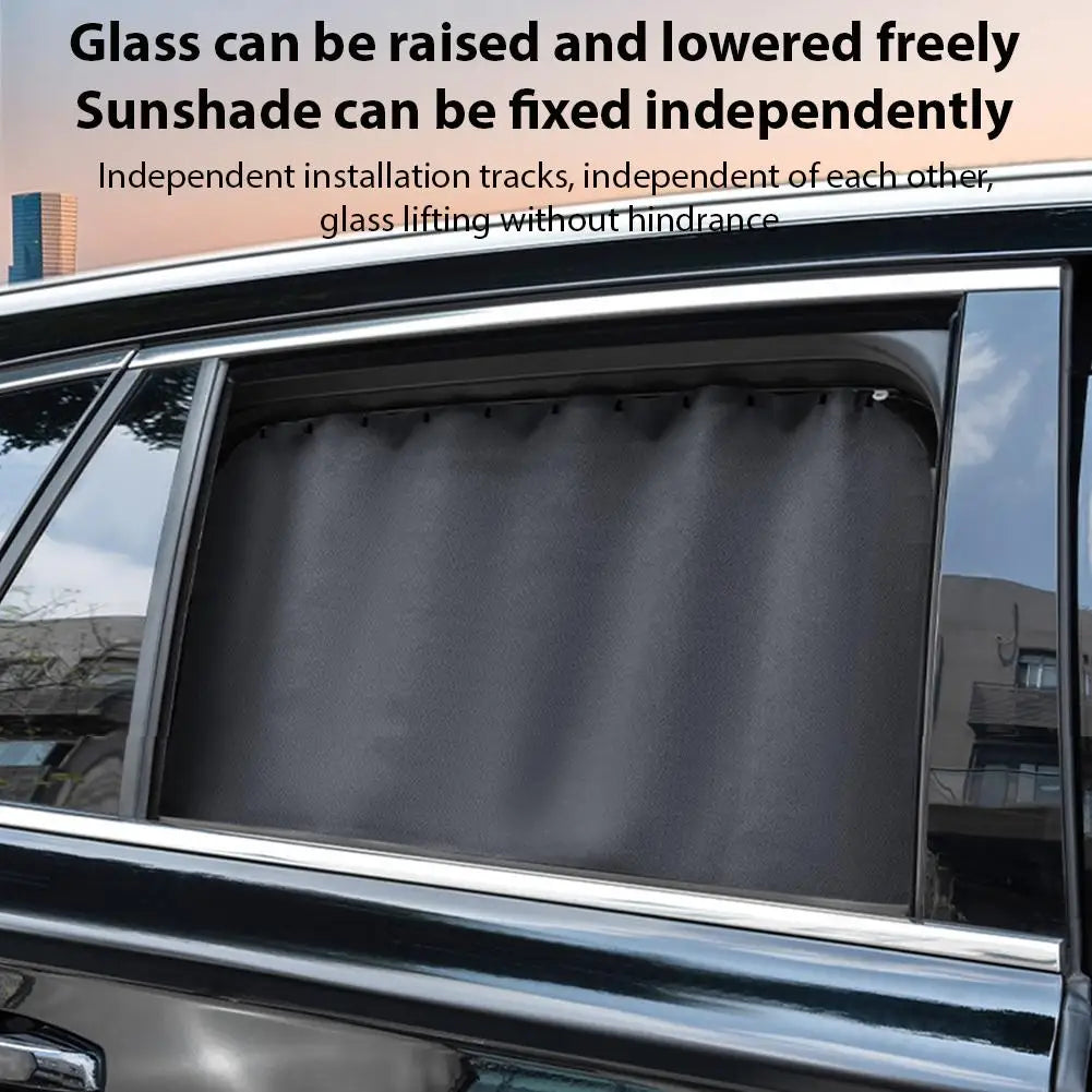 Magnetic Slide Retractable Rail Car Window Curtains - Image 4