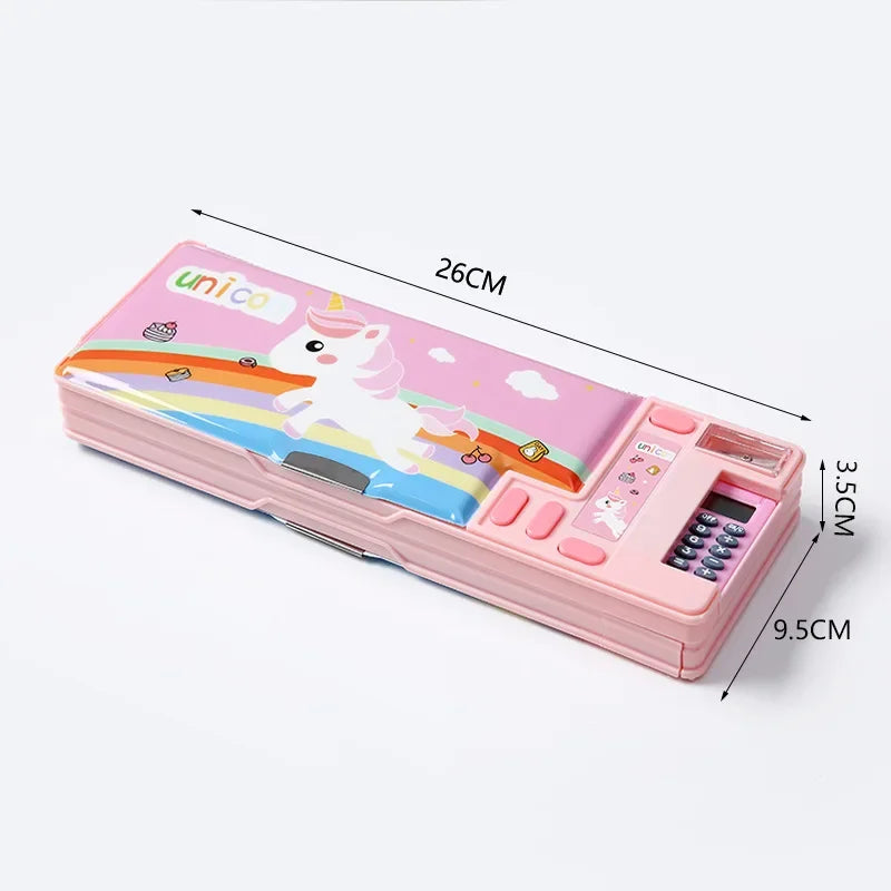 Double-Sided Creative Calculator Cute Kids Pencil Case - Image 5