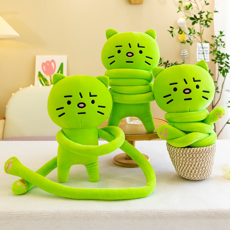 Green Cat Plush Toy Pillow - Image 0
