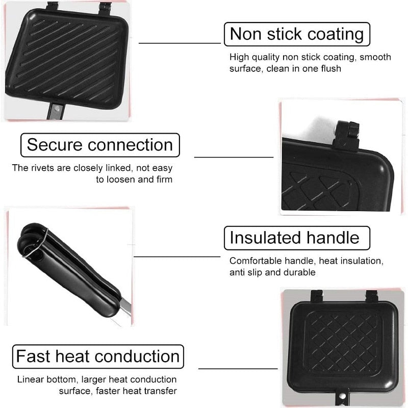 Double Sided Non-Stick Sandwich Maker Pan - Image 9