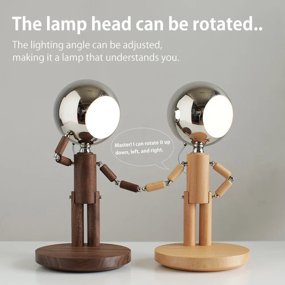 Lunar Robot Astronaut Wooden Table Lamp - Image 4