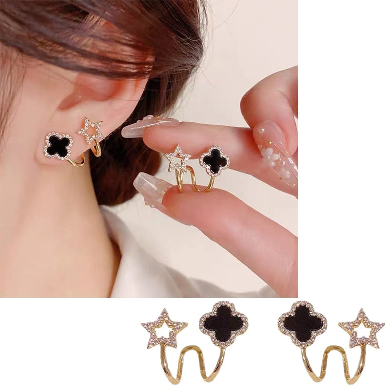 Lucky Charm Four-Leaf Clover Chic Earrings - Image 4