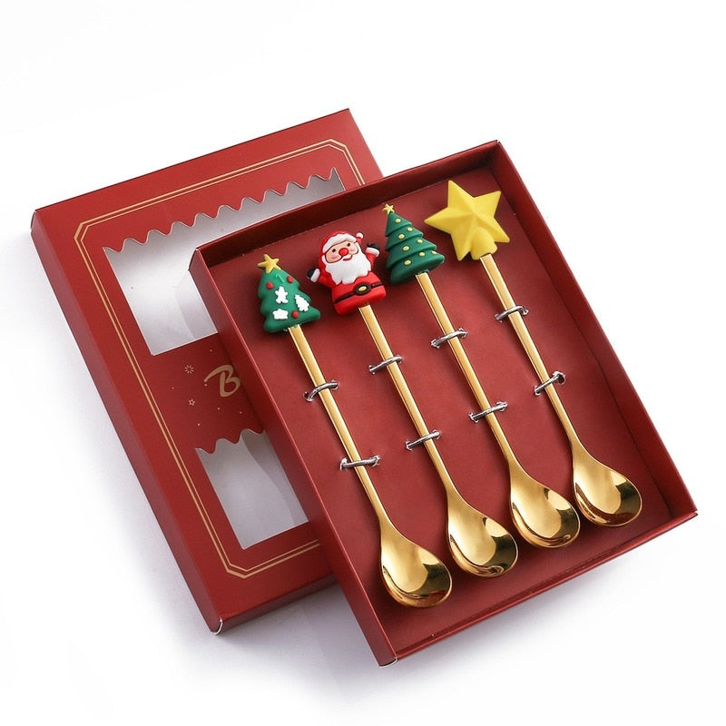 4Pcs Christmas Best Wishes Tableware Set