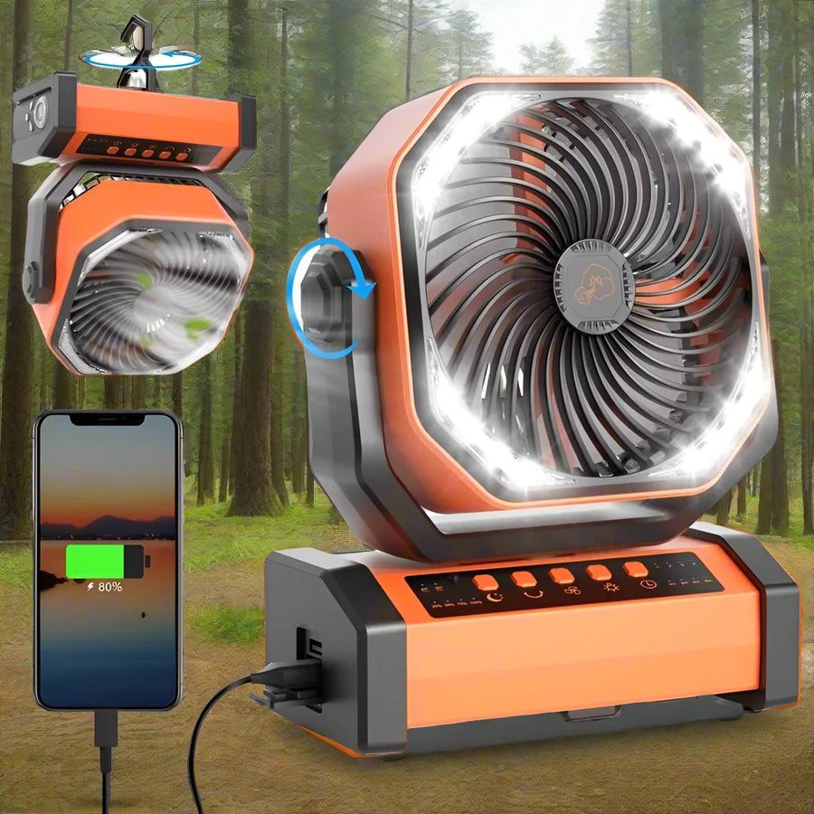 Camping Power Bank Remote Control Desk Fan - Image 0