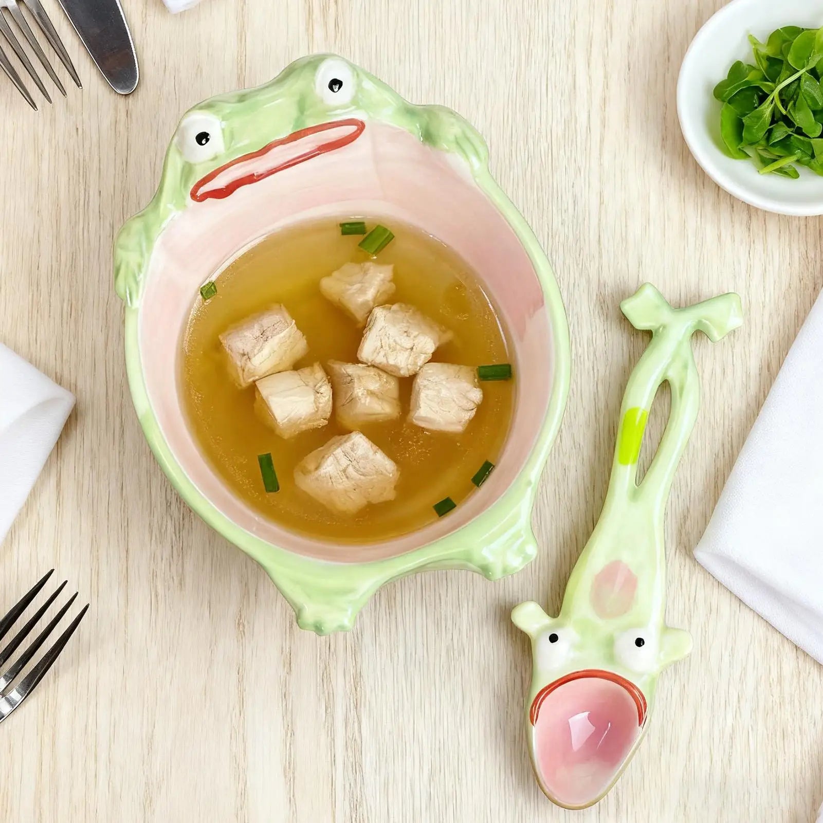 Frog Shape Ceramic Dining Bowl Set - Image 1