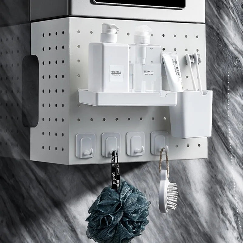 Kitchen Organizer Wall-Mounted Hole Board Storage Rack - Image 2