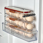 Fridge Organizer Automatic Rolling Transparent Egg Storage Box