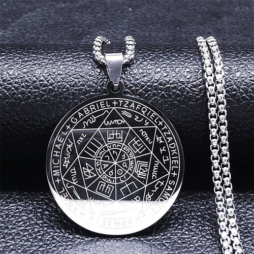 Divine Guardian Seven Archangels Stainless Steel Pendant Necklace - Image 0