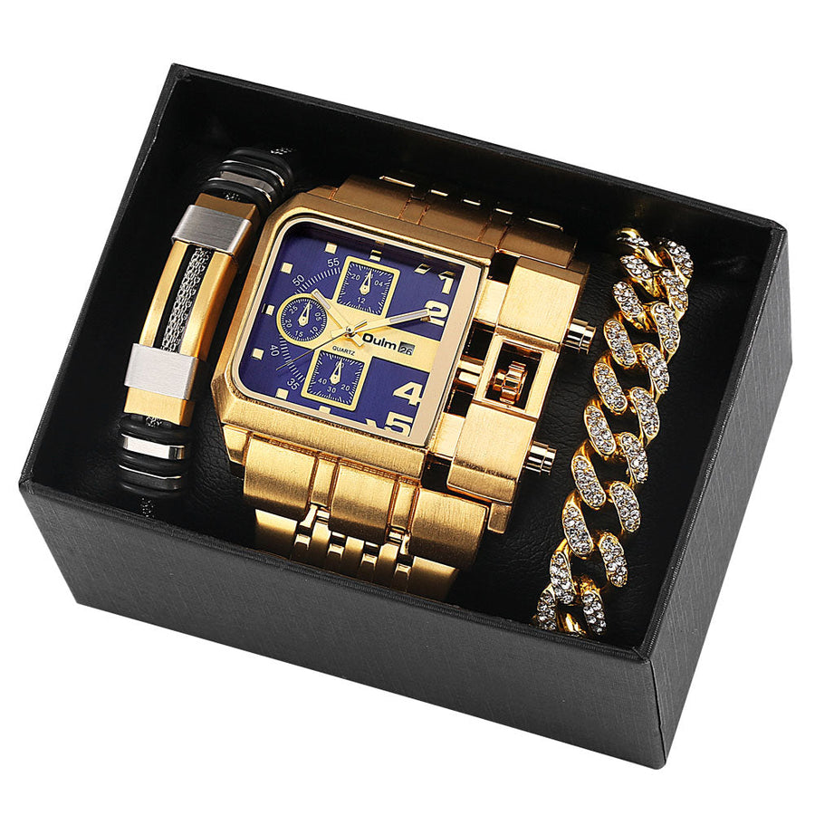 Big Dial Watch Quartz Business Men Gift Set - Image 8