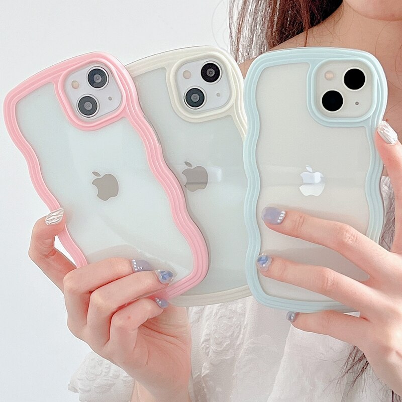 Wavy Art Clear Soft iPhone Case - Image 11
