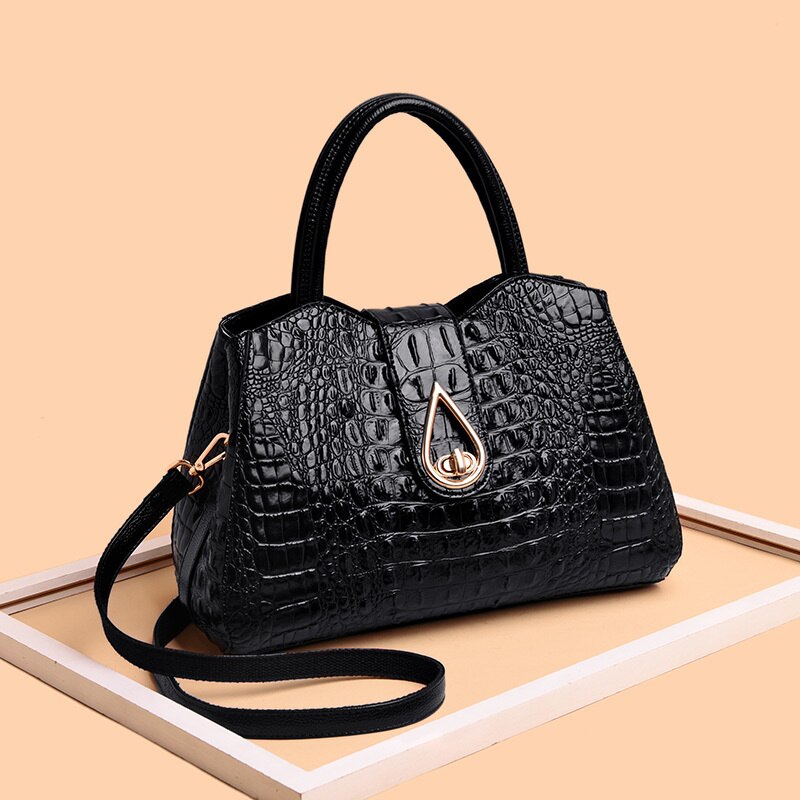 Elegant Crocodile Leather Fashion Handbag for Women - Image 1