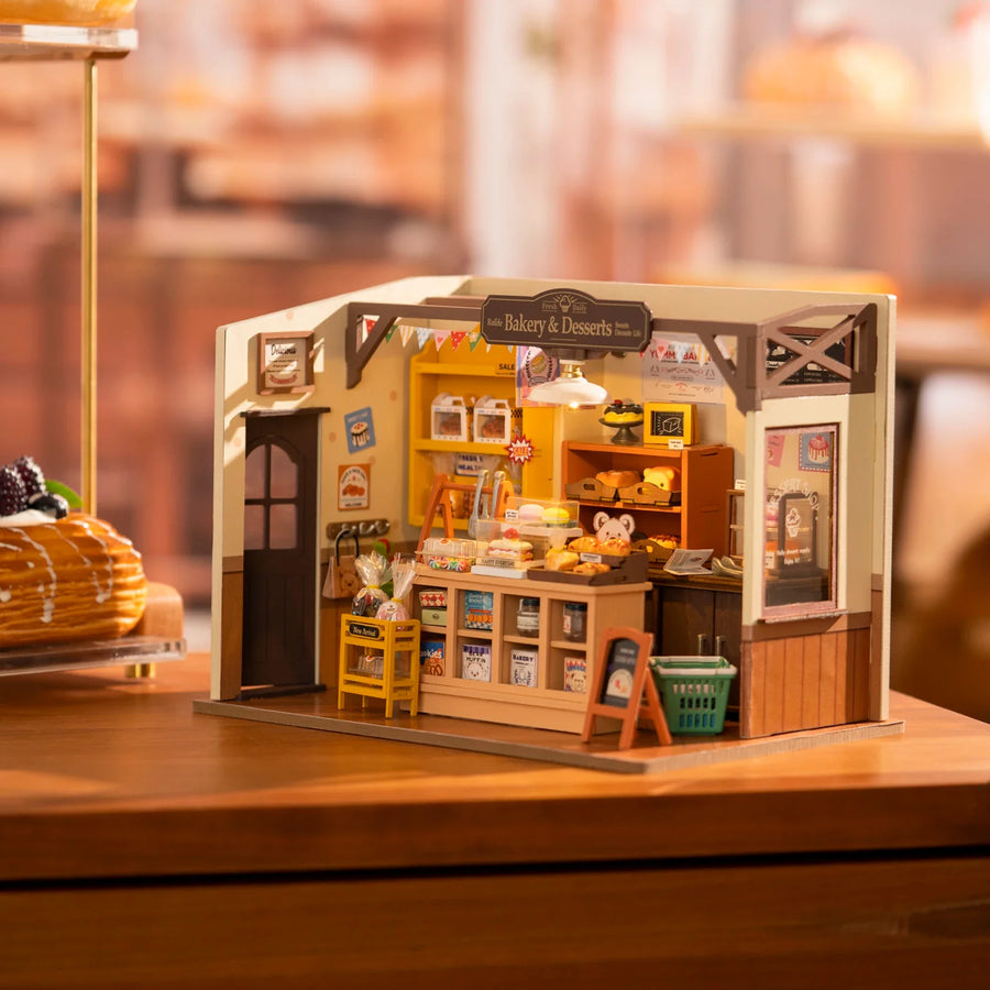Miniature Cafe Wooden Assembly DIY Bakery Kit - Image 1