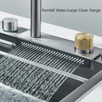 Stainless Steel Cup Washer Waterfall Kitchen Sink