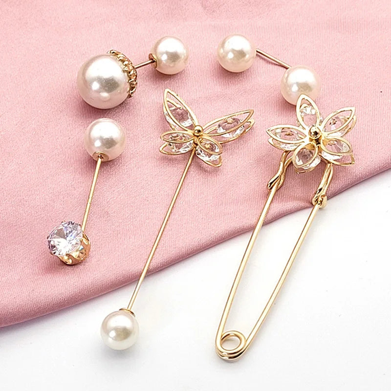 Pearl Charm Button Brooch - Image 4