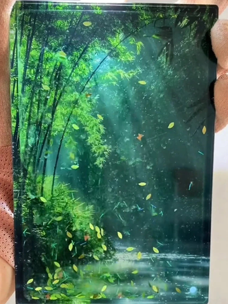 Dynamic Early Morning Bamboo Forest Acrylic Decors - Image 4