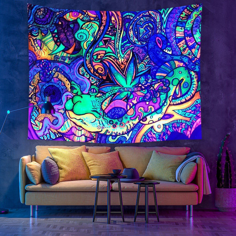 Colorful Glowing Luminous Tapestry - Image 1
