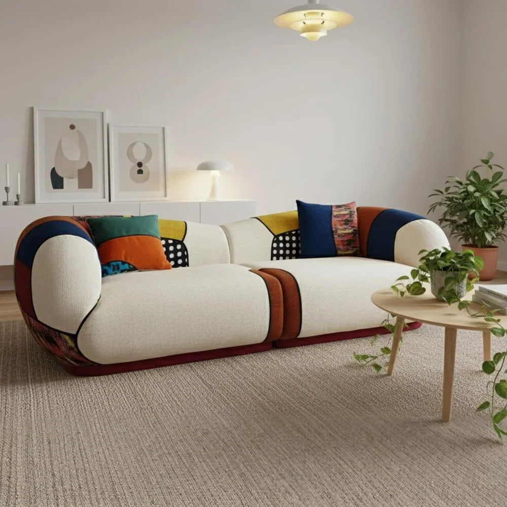 Matissero Bold Patchwork Colorblock Lounge Sofa - Image 7